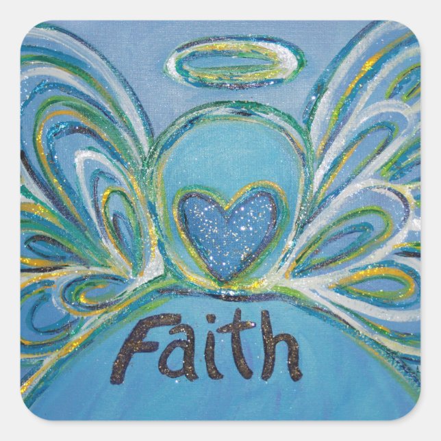 Faith Angel Word Art Custom Decal Stickers (Front)