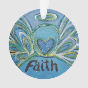 Faith Angel Word Art Gift Holiday Ornament