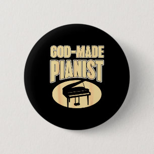 Faith-based Pianist Christian Music Inspiration  6 Cm Round Badge