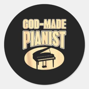 Faith-based Pianist Christian Music Inspiration Ta Classic Round Sticker