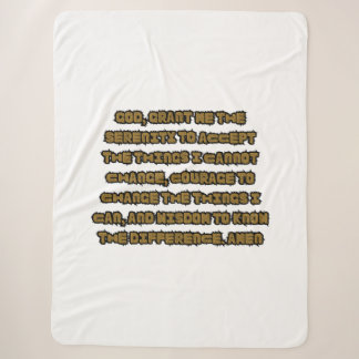Faith Based Serenity Prayer Quote Sherpa Blanket