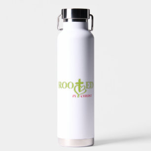 Faith Based Tumbler Rooted in Christ Quote Water Bottle