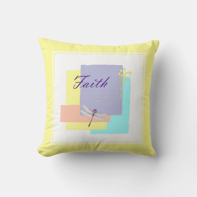 Faith believe throw pillow (Front)