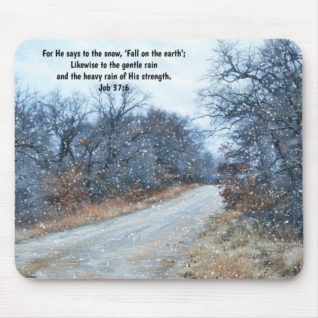 Faith Bible Verse Snow Mouse Pad (Front)