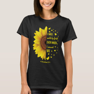 Faith Bible Verse Women Christian Sunflower T-Shirt