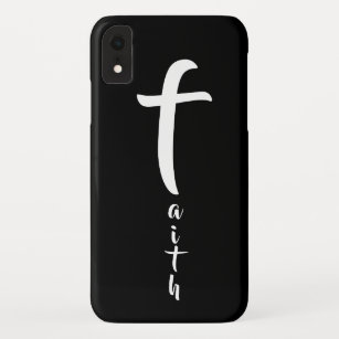 Faith , Black and White Minimalist Symbolic Cross Case-Mate iPhone Case