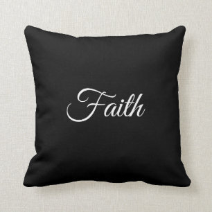 Faith Black Throw Pillow