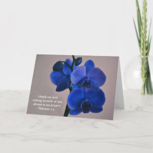 Faith Blue Orchid Prayer Note Card