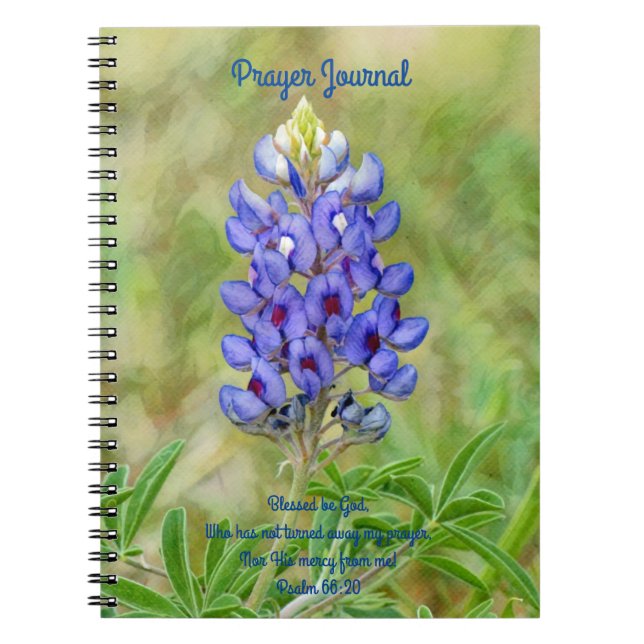 Faith Bluebonnet Flower Art Prayer Journal (Front)