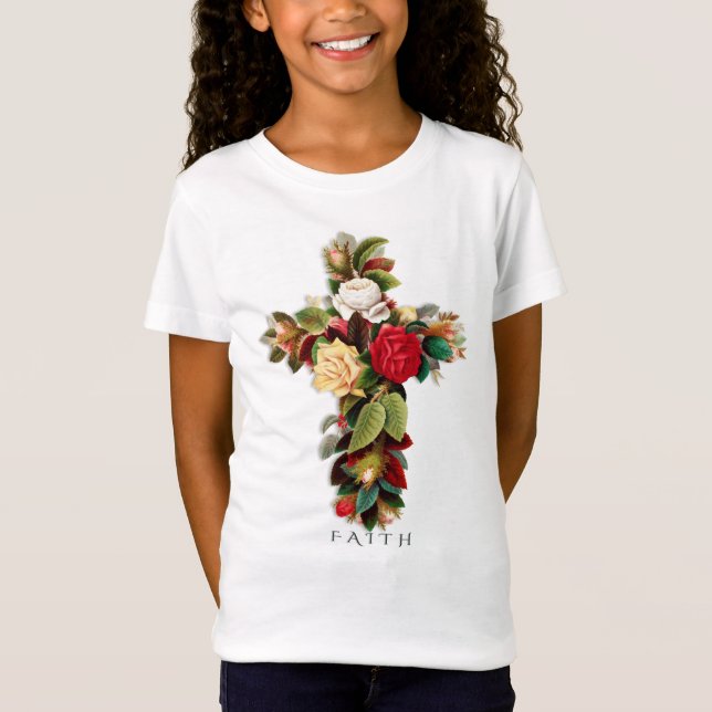 Faith Botanical Cross T-Shirt (Front)