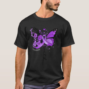 Faith Butterfly Purple Ribbon Lupus Awareness T-Shirt