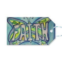 Faith Butterfly Word Custom Card Gift Tags