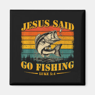 Faith calls go fishing christian fisherman humour  magnet