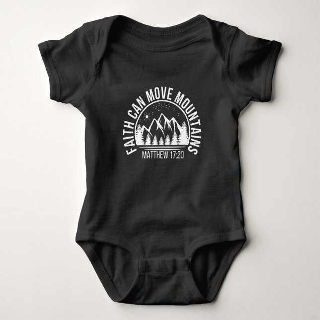 Faith can move mountains baby bodysuit (Front)