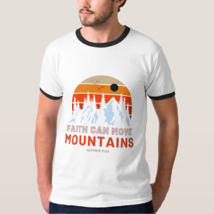 Faith Can Move Mountains Bible Men Ringer T-Shirt