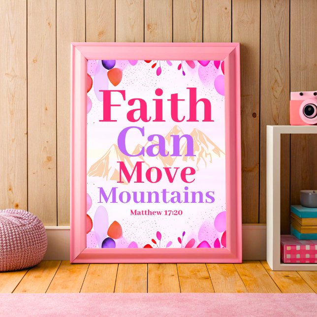 Faith can move mountains Boho Christian Teen Girl Poster (Creator Uploaded)