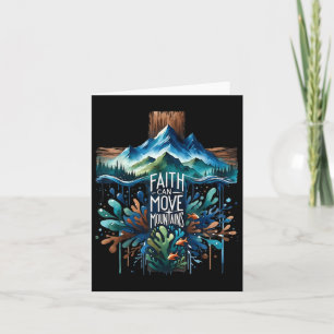 Faith Can Move Mountains Cross God Religious Chris Card