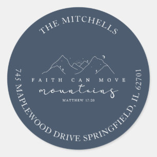 Faith Can Move Mountains Custom Address Sticker