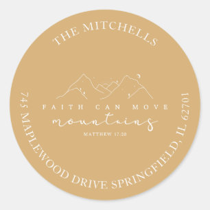 Faith Can Move Mountains Custom Address Sticker