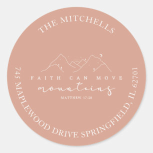 Faith Can Move Mountains Custom Address Sticker