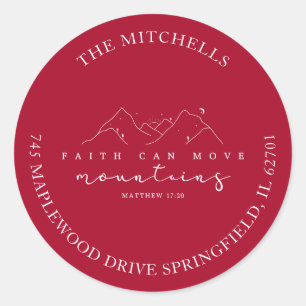 Faith Can Move Mountains Custom Address Sticker