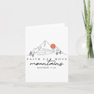 Faith Can Move Mountains Hiking Camping Bible Vers Card