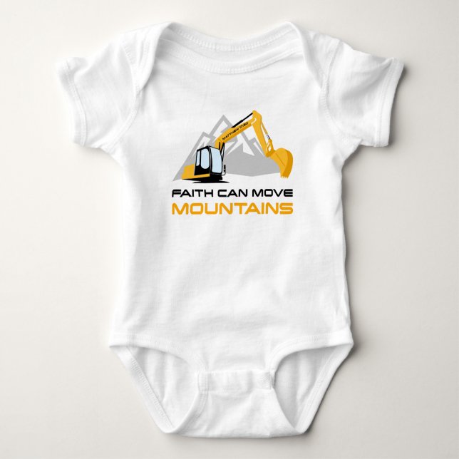 Faith Can Move Mountains – Kids & Adult Christian  Baby Bodysuit (Front)