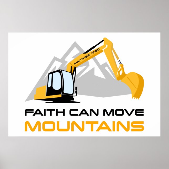 Faith Can Move Mountains – Kids & Adult Christian  Poster (Front)