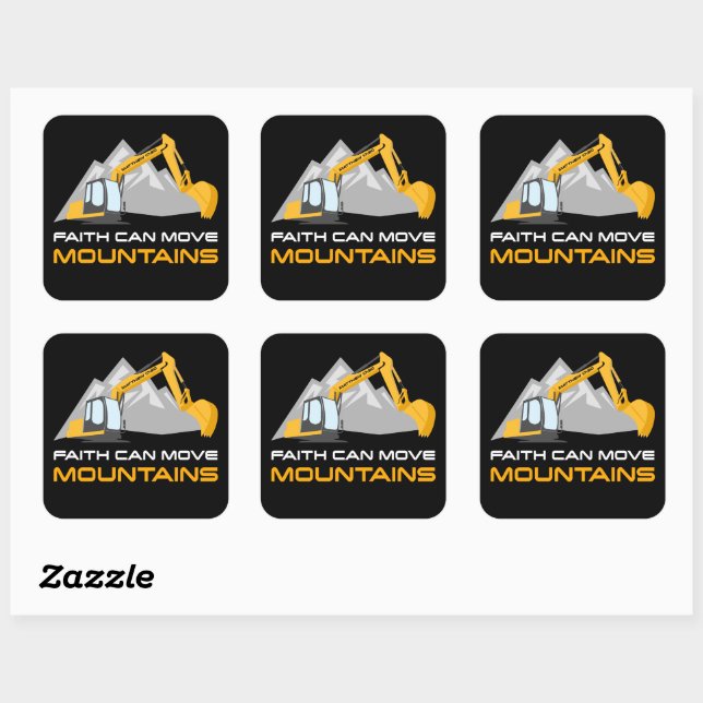 Faith Can Move Mountains – Kids & Adult Christian  Square Sticker (Sheet)