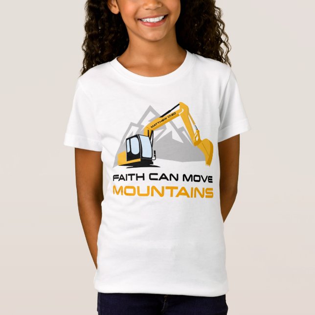Faith Can Move Mountains – Kids & Adult Christian  T-Shirt (Front)