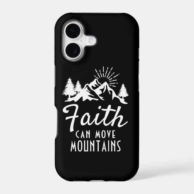 Faith Can Move Mountains Quote Inspirational Black (Back)