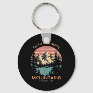 Faith Can Move Mountains Religious Christian Campi Key Ring