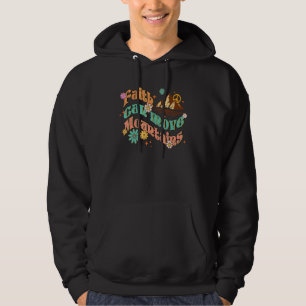 Faith Can Move Mountains Retro Peace Sign Hippie F Hoodie