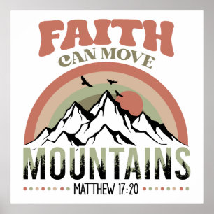 Faith Can Move Mountains Retro Poster