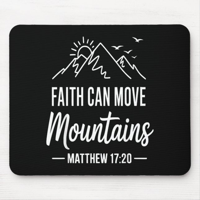Faith can move mountains retro sunset bible verse mouse pad (Front)