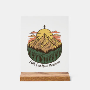 Faith Can Move Mountains Vintage Mountain Shirt (3 Acrylic Sign