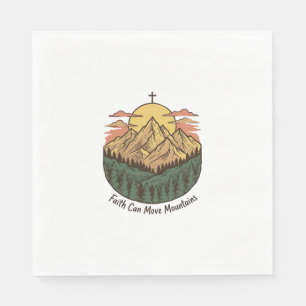 Faith Can Move Mountains Vintage Mountain Shirt (3 Napkin