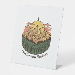 Faith Can Move Mountains Vintage Mountain Shirt (3 Pedestal Sign