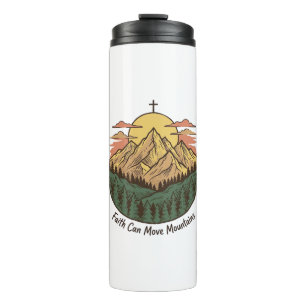 Faith Can Move Mountains Vintage Mountain Shirt (3 Thermal Tumbler