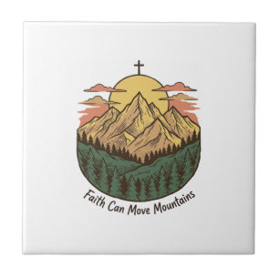 Faith Can Move Mountains Vintage Mountain Shirt (3 Tile