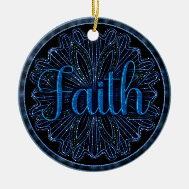 Faith Ceramic Tree Decoration (Front)