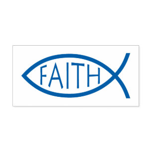 Faith   Christian Fish Symbol Self-inking Stamp