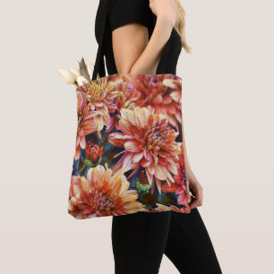 Faith Chrysanthemum Flower Art Tote