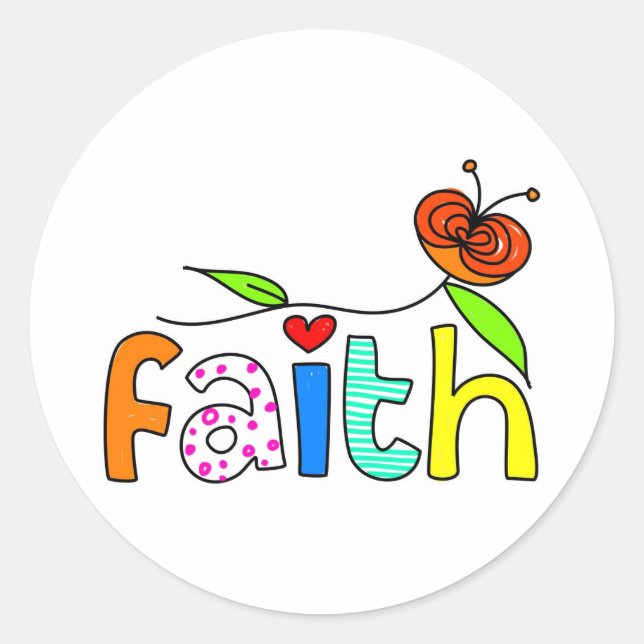 Faith Classic Round Sticker (Front)