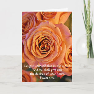 Faith Coral Orange Roses Birthday Card