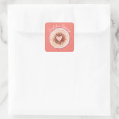 Faith Count Your Blessings Watercolor Heart Square Sticker (Bag)