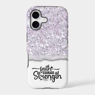 Faith Courage Strength Calligraphy Script Quote