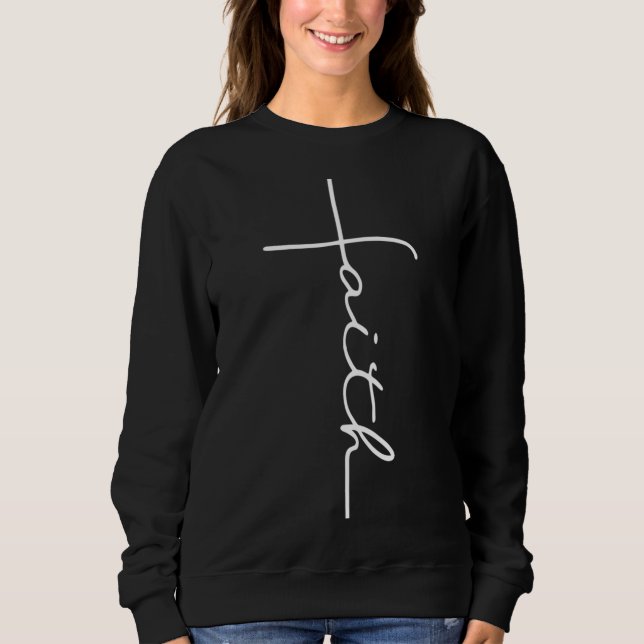 Faith Cross Christian Hooded Jesus Bible Sweatshirt (Front)