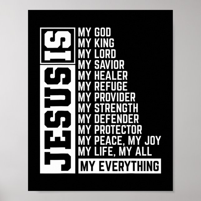 Faith Cross Christian Religious Jesus Lord Gift Je Poster (Front)