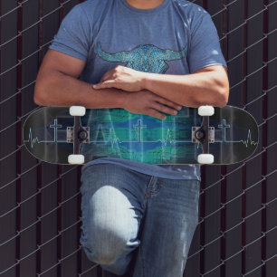 Faith Cross Heartbeat Skateboard